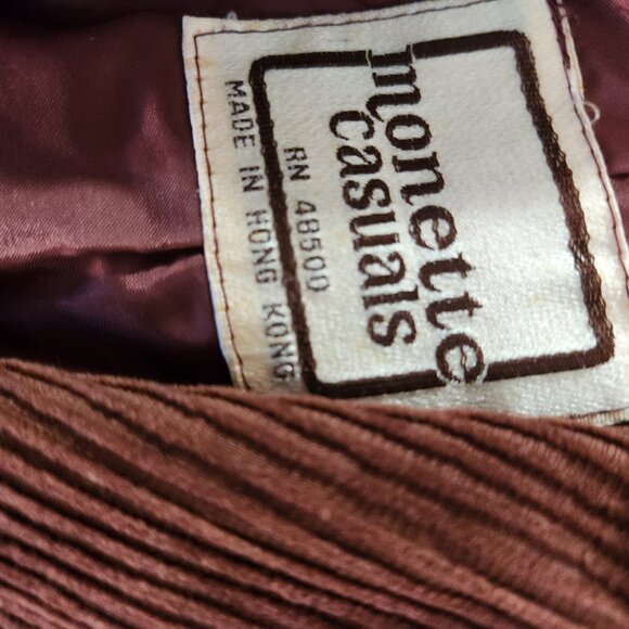 Vintage Monette Casuals Size 7 Brown Button up Corduroy Jacket - Picture 6 of 14